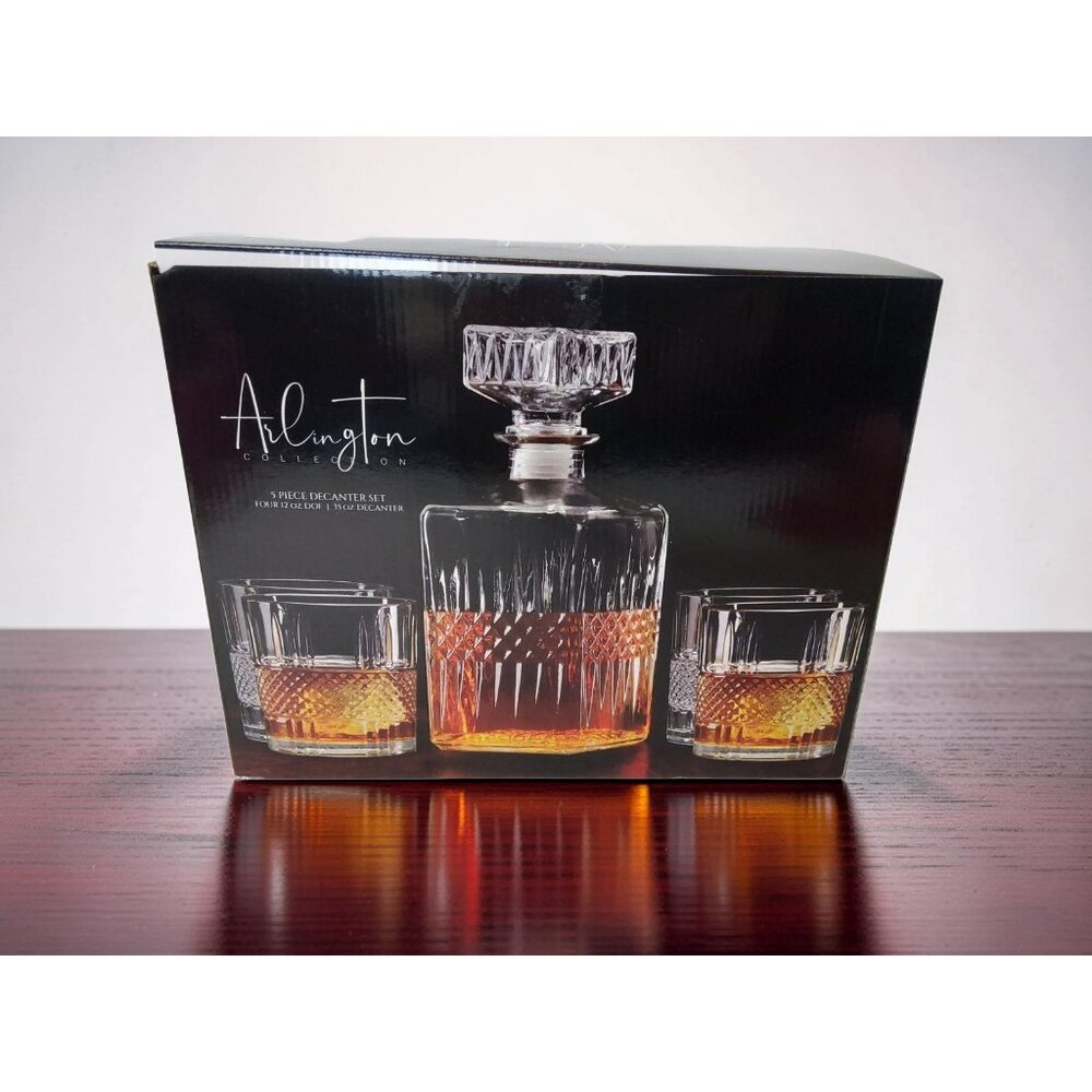 Circleware Arlington Collection 5pc. Decanter And Glass Set. 1-35oz. Decanter 4-